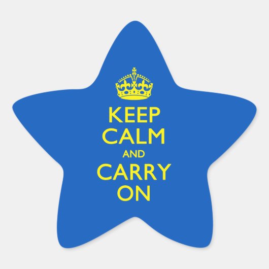 KEEP CALM AND CARRY ON青 星シール (正面)