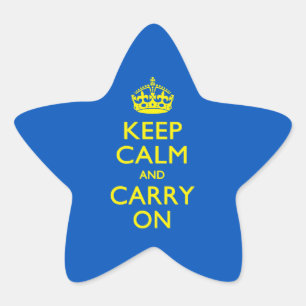 KEEP CALM AND CARRY ON青 星シール