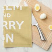 Keep Calm and Carry On黄 キッチンタオル (四つ折り)