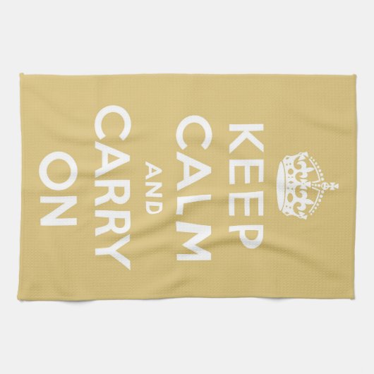 Keep Calm and Carry On黄 キッチンタオル (横)