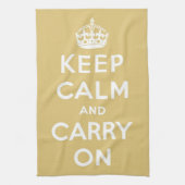Keep Calm and Carry On黄 キッチンタオル (縦)