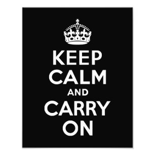Keep Calm and Carry On黒写真 フォトプリント