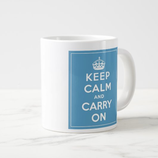 Keep Calm and Carry On20 0zマグ ジャンボコーヒーマグカップ (正面右)