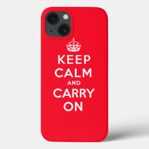 Keep Calm and Carry On のヴィンテージのデザイン iPhone 13ケース