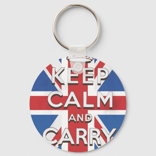 Keep Calm and Carry On イギリスの旗 キーホルダー (正面)
