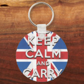 Keep Calm and Carry On イギリスの旗 キーホルダー (正面)