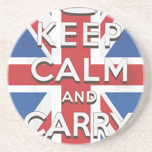 Keep Calm and Carry On イギリスの旗 コースター (正面)