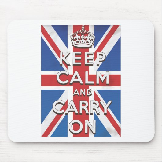 Keep Calm and Carry On イギリスの旗 マウスパッド (正面)