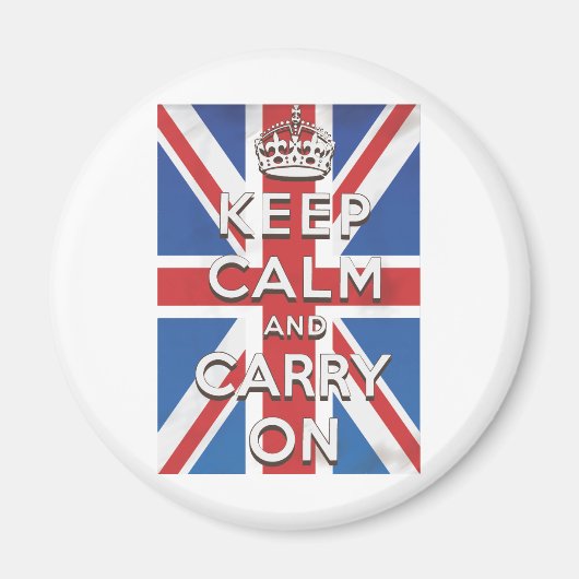 Keep Calm and Carry On イギリスの旗 マグネット (正面)