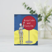 Keep Calm and Carry On。ウクライナ強 ポストカード (スタンド正面)