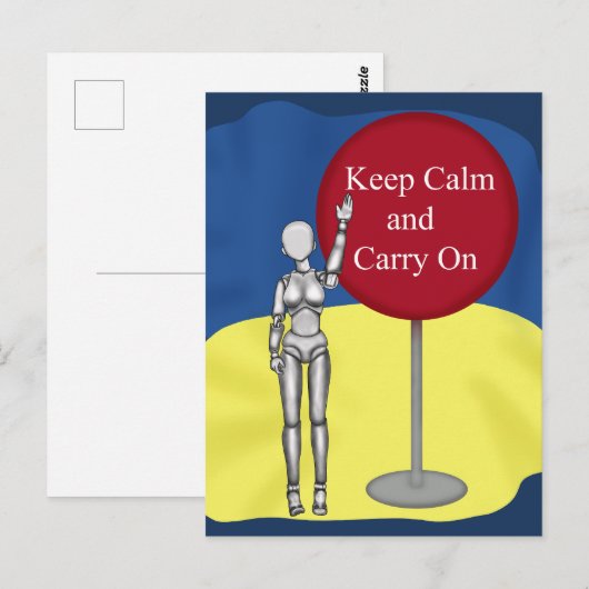 Keep Calm and Carry On。ウクライナ強 ポストカード (正面/裏面)