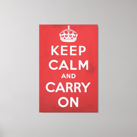 Keep Calm and Carry On カートゥーン キャンバスプリント (正面)