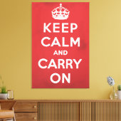 Keep Calm and Carry On カートゥーン キャンバスプリント (インサイチュ (リビング))