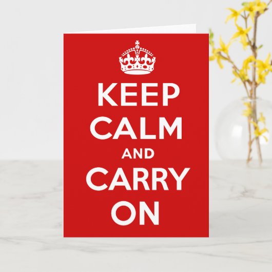 Keep Calm and Carry On カード (黄色い花)
