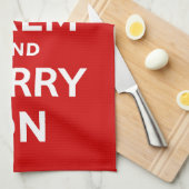 Keep Calm and Carry On キッチンタオル (四つ折り)