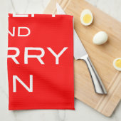 Keep Calm and Carry On – キッチンティーディッシュタオル キッチンタオル (四つ折り)