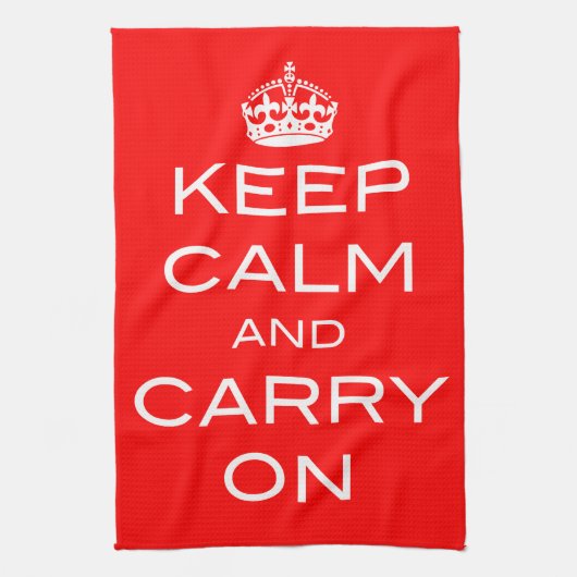 Keep Calm and Carry On – キッチンティーディッシュタオル キッチンタオル (縦)