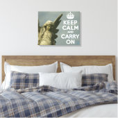 Keep Calm and Carry On キャンバスプリント (インサイチュ (寝室))