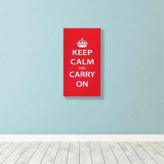 Keep Calm and Carry On キャンバスプリント (インサイチュ (ウッドフロア))