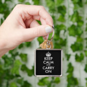 Keep Calm and Carry On キーホルダー (手)