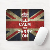Keep Calm and Carry On -グランジなイギリスの旗 マウスパッド (マウス)
