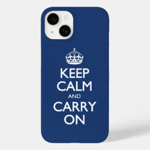 Keep Calm and Carry On-コバルトブルーホワイト文字 Case-Mate iPhone 14ケース