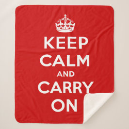 Keep Calm and Carry On シェルパブランケット