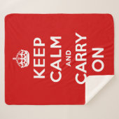 Keep Calm and Carry On シェルパブランケット (正面(横))