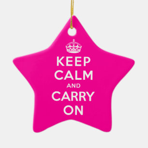 Keep Calm and Carry On セラミックオーナメント