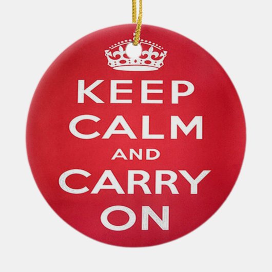 Keep Calm and Carry On セラミックオーナメント (正面)