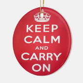 Keep Calm and Carry On セラミックオーナメント (左)