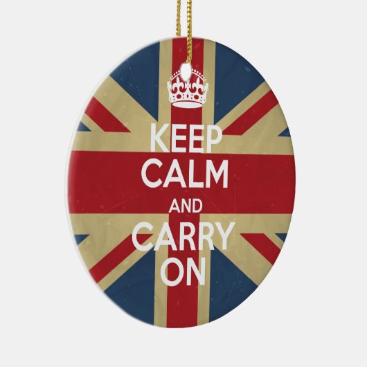 Keep Calm and Carry On セラミックオーナメント (右)