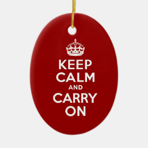 Keep Calm and Carry On セラミックオーナメント