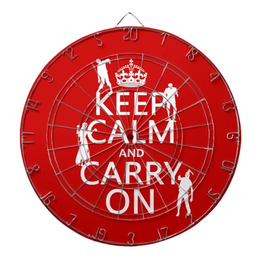 Keep Calm and Carry On (ゾンビ) (どの色でも) ダーツボード (正面)