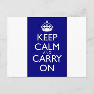 Keep Calm and Carry On:ネイビーブルー ポストカード