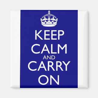 Keep Calm and Carry On：ネイビーブルー マグネット