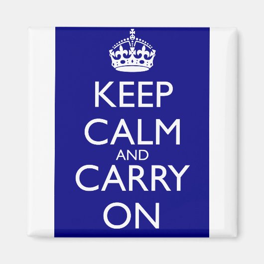 Keep Calm and Carry On：ネイビーブルー マグネット (正面)