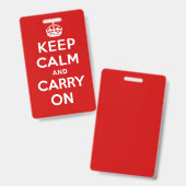 Keep Calm and Carry On バッジ (表裏)