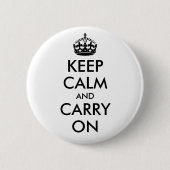 Keep Calm and Carry On バッジ (正面)