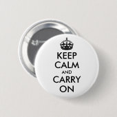 Keep Calm and Carry On バッジ (正面&裏面)