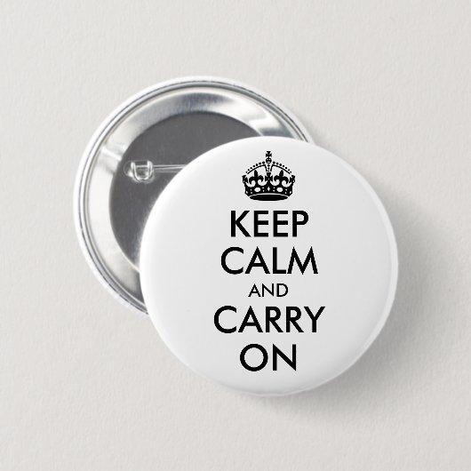 Keep Calm and Carry On バッジ (正面&裏面)