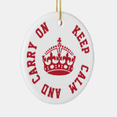 Keep Calm and Carry On-パーソナライズされた文字 セラミックオーナメント (右)