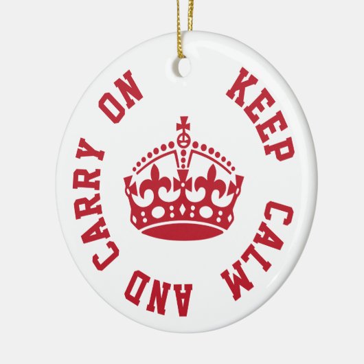 Keep Calm and Carry On-パーソナライズされた文字 セラミックオーナメント (左)