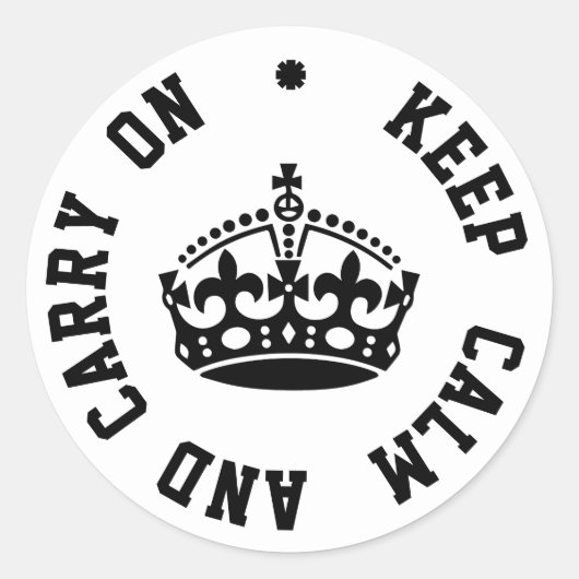Keep Calm and Carry On-パーソナライズされた文字 ラウンドシール (正面)