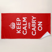 Keep Calm and Carry On ビーチタオル (正面)