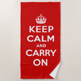 Keep Calm and Carry On ビーチタオル