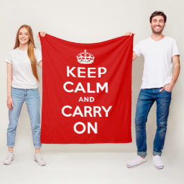 Keep Calm and Carry On フリースブランケット