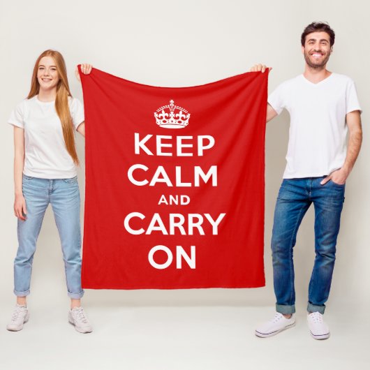 Keep Calm and Carry On フリースブランケット (インサイチュ)