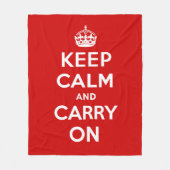 Keep Calm and Carry On フリースブランケット (正面)