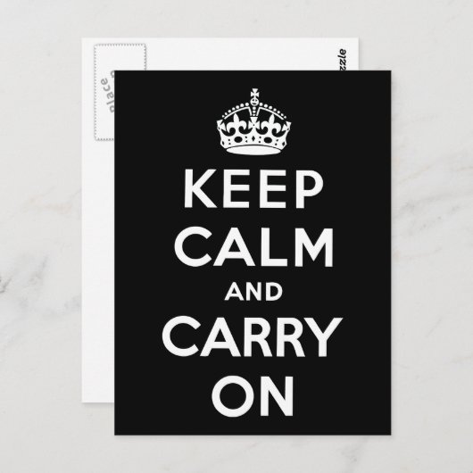 Keep Calm and Carry On ポストカード (正面/裏面)